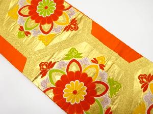 アンティーク　鳥海正次製　亀甲に華紋織り出し袋帯（着用可）